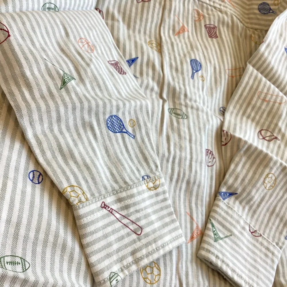 Baby GAP Collared Button Down Long Sleeve Shirt Baseball Football Basketball